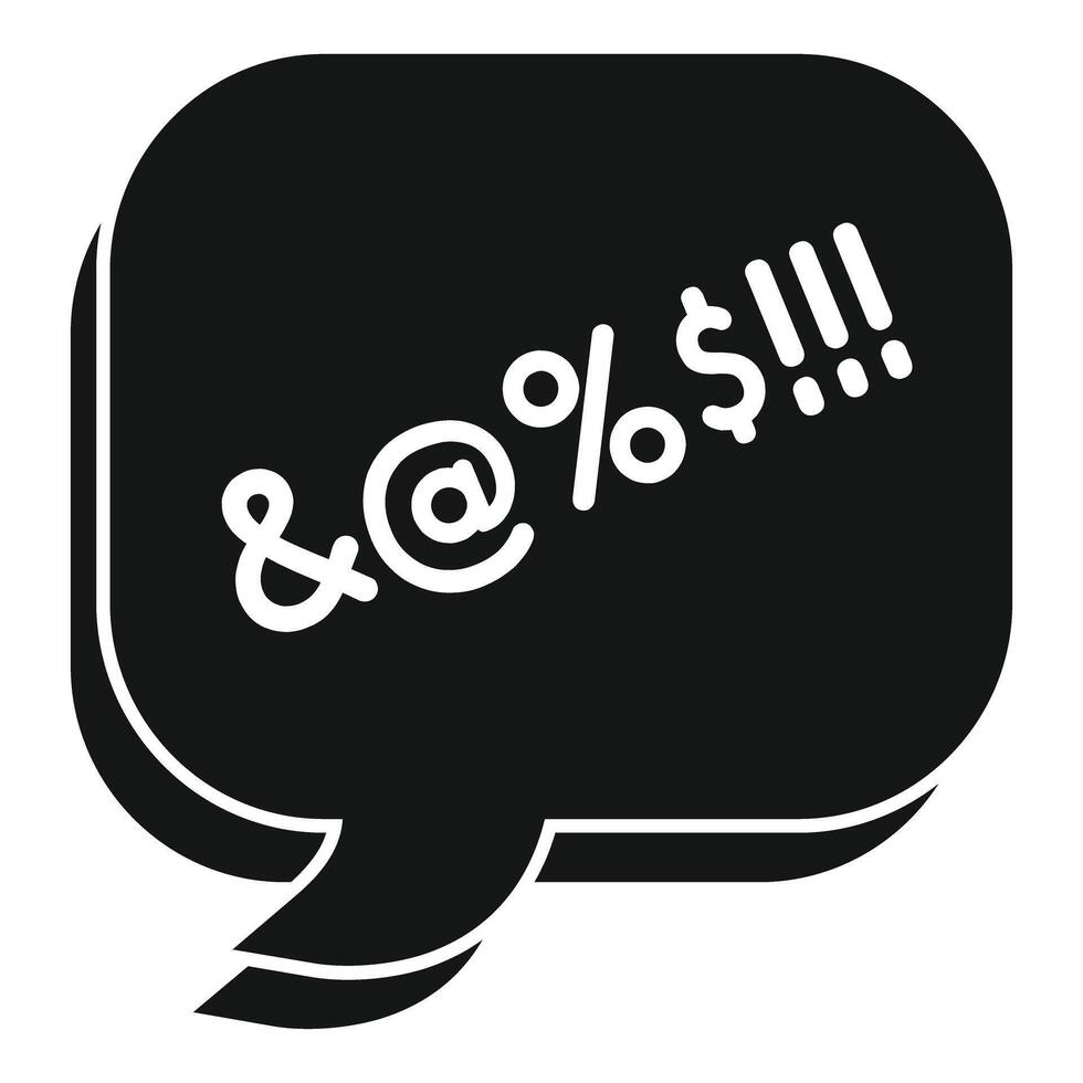 Speech bubble showing swear symbols representing inappropriate language vector