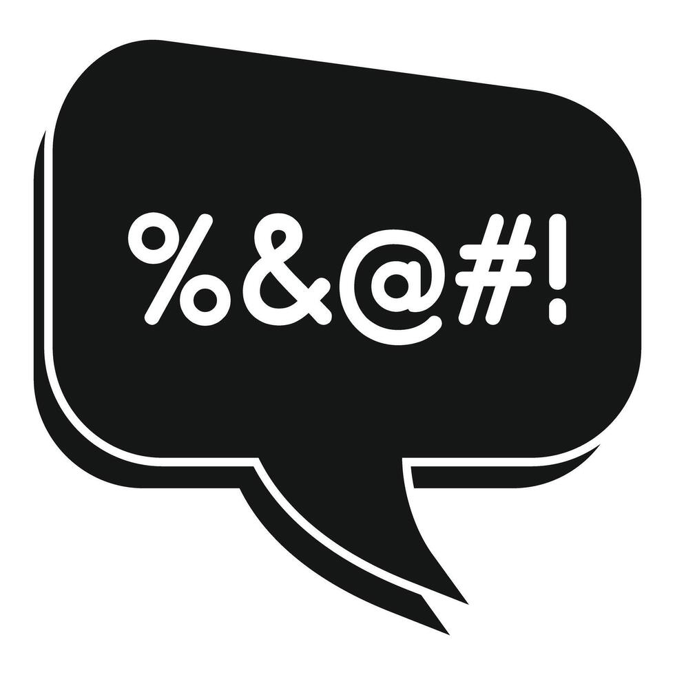 Black speech balloon showing censored vulgarity vector