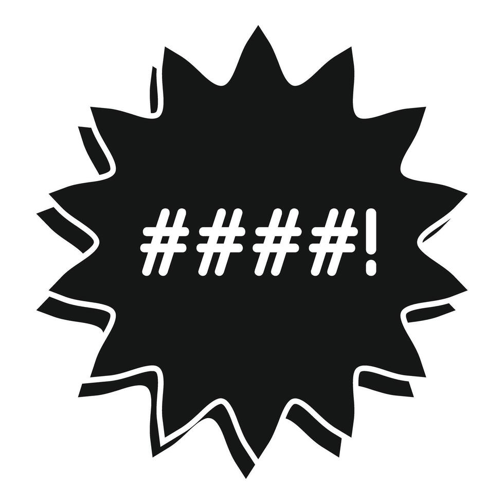 Black swearing chat bubble showing anger with multiple hash symbols vector