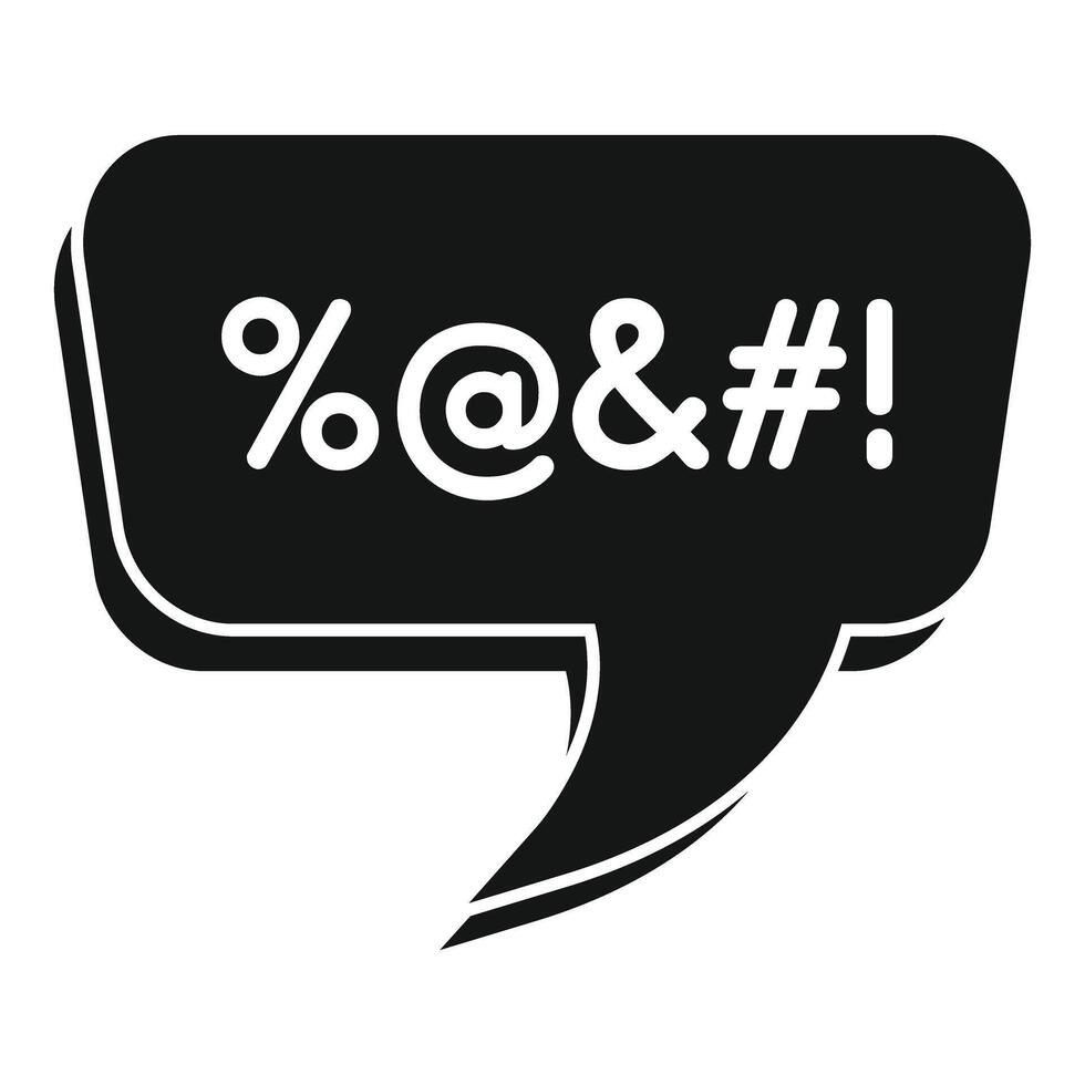 Black speech bubble containing censored vulgarity, obscenity, and swear words vector