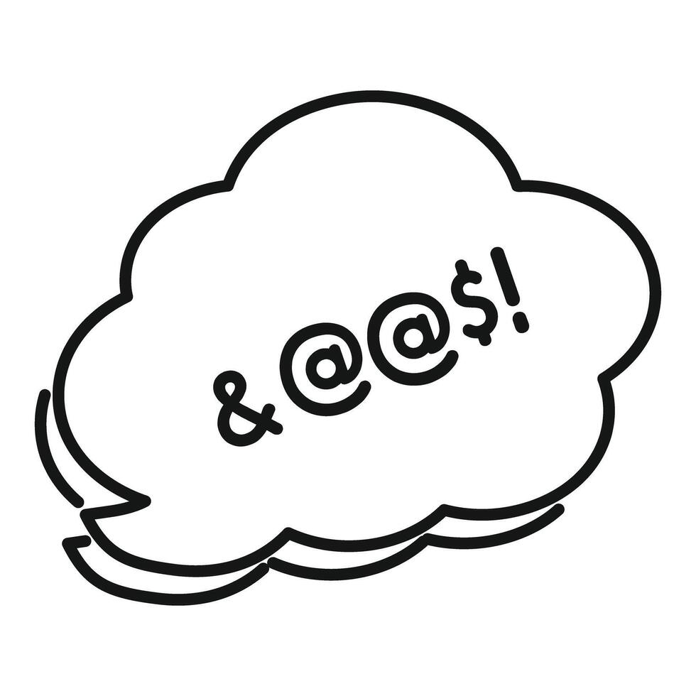 Thought bubble expressing censored profanity with symbols vector
