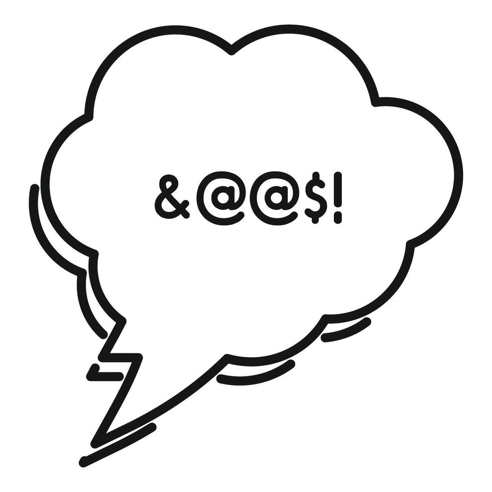Speech bubble showing ampersand, at, and dollar sign vector
