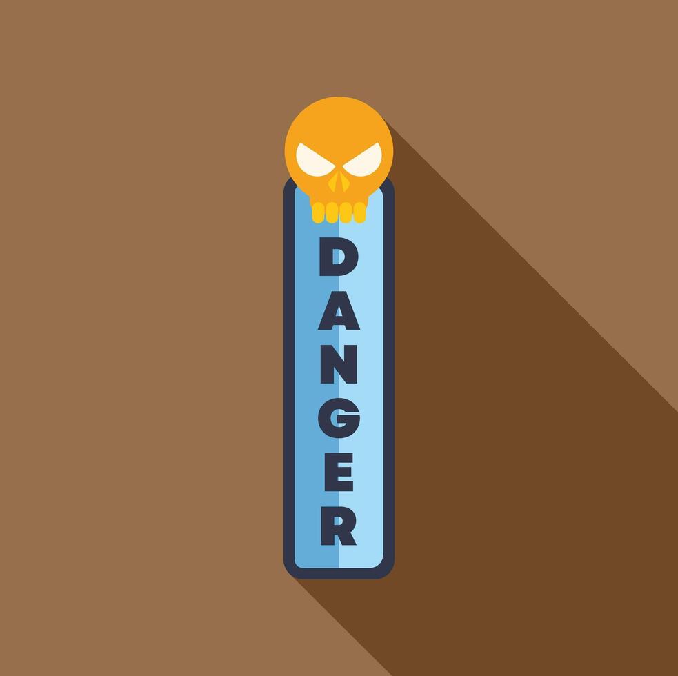 Danger sign with skull symbol indicating potential hazard vector