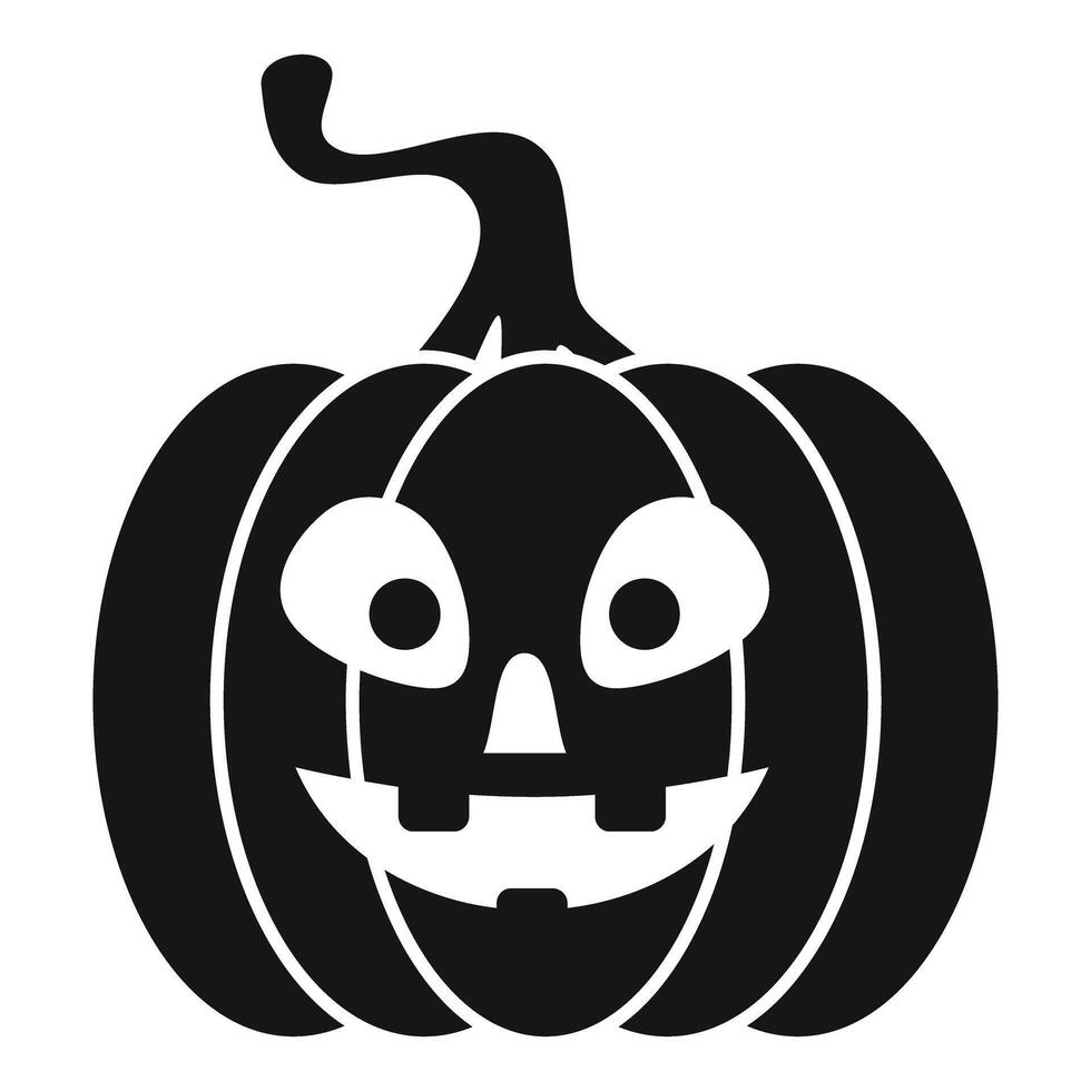 Smiling halloween pumpkin carving showing teeth and eyes vector