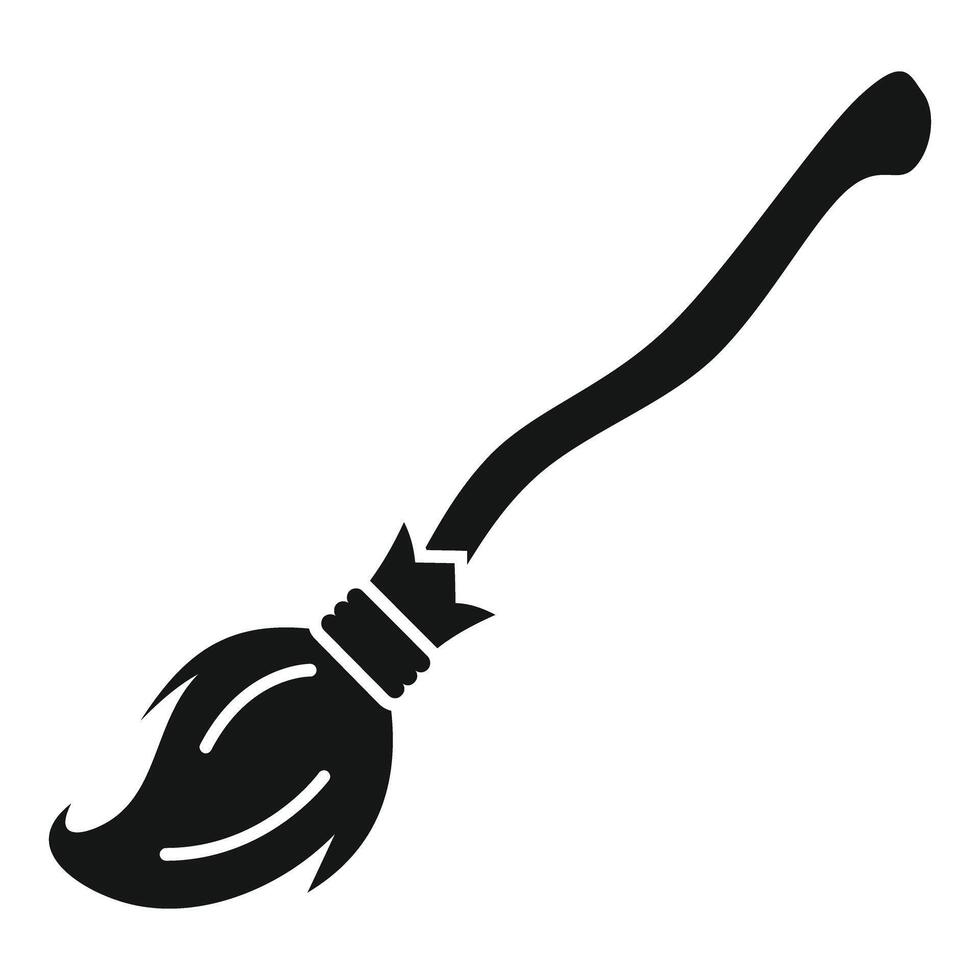 Witch broom flying on white background for halloween party decoration vector