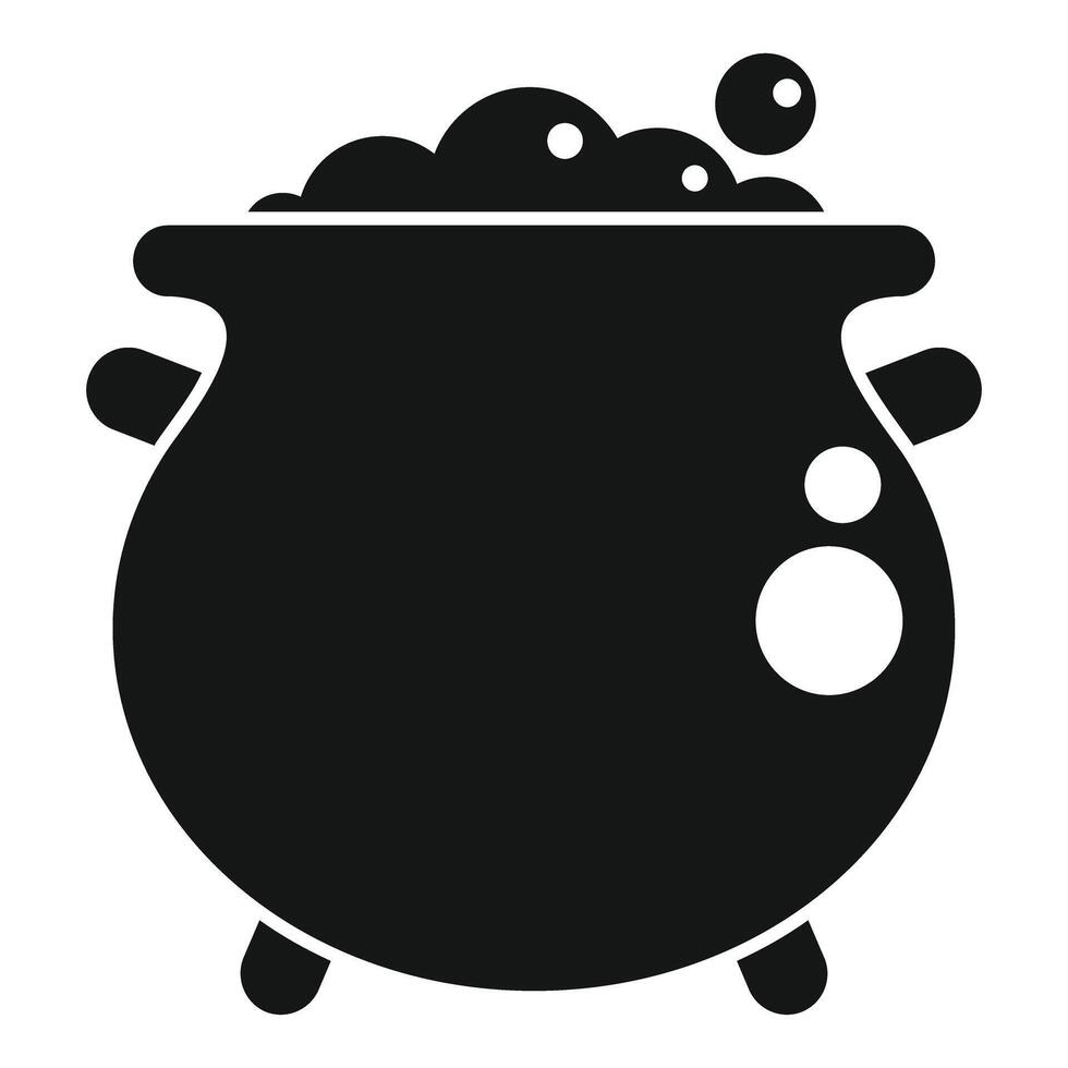 Boiling witch cauldron with bubbling potion for halloween party vector