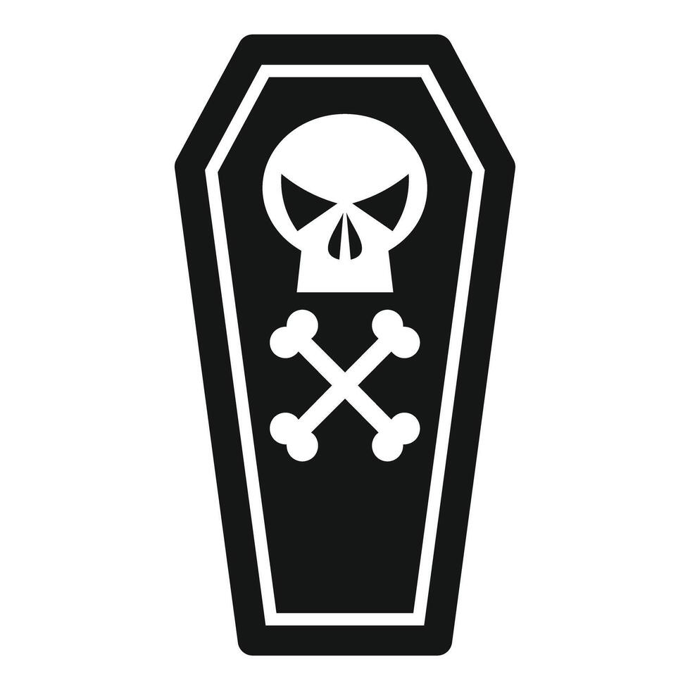 Black coffin with skull and crossbones illustrating death vector