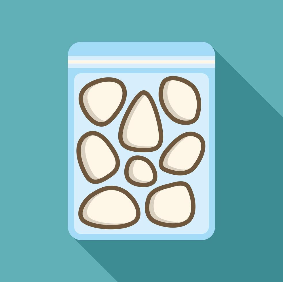 Vacuum packed mozzarella cheese balls in a plastic bag preserving freshness vector