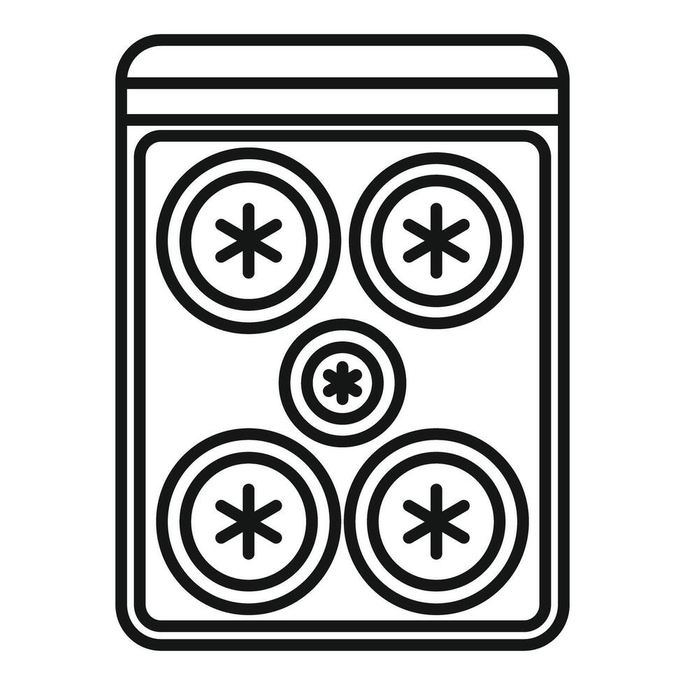 Modern electric stove with four burners and snowflake icon indicating frozen food cooking vector
