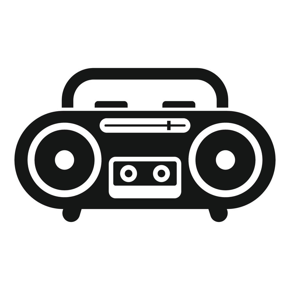 Retro boombox playing cassette tape, enjoying music from the past vector