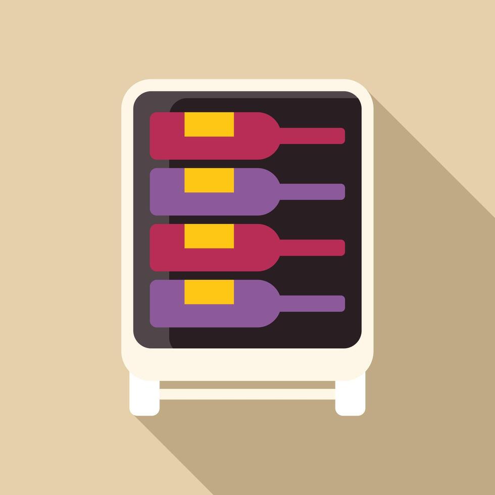 Wine cooler storing bottles for preservation and serving vector