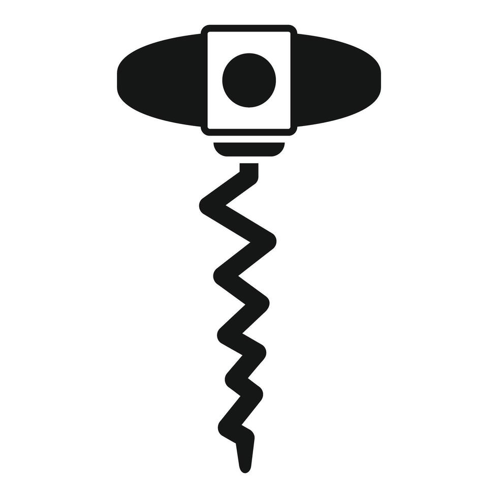 Corkscrew with steel spiral for opening wine bottles vector