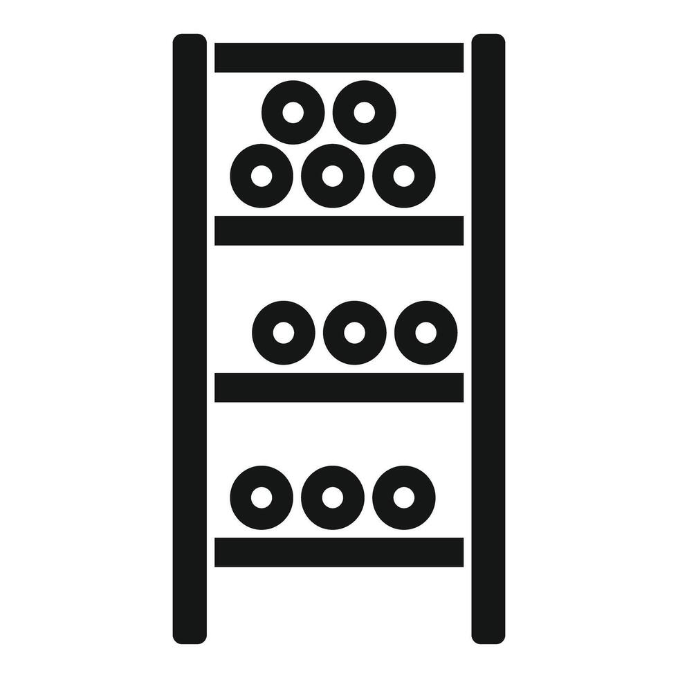 Wine shelf storing bottles for aging and serving wine vector