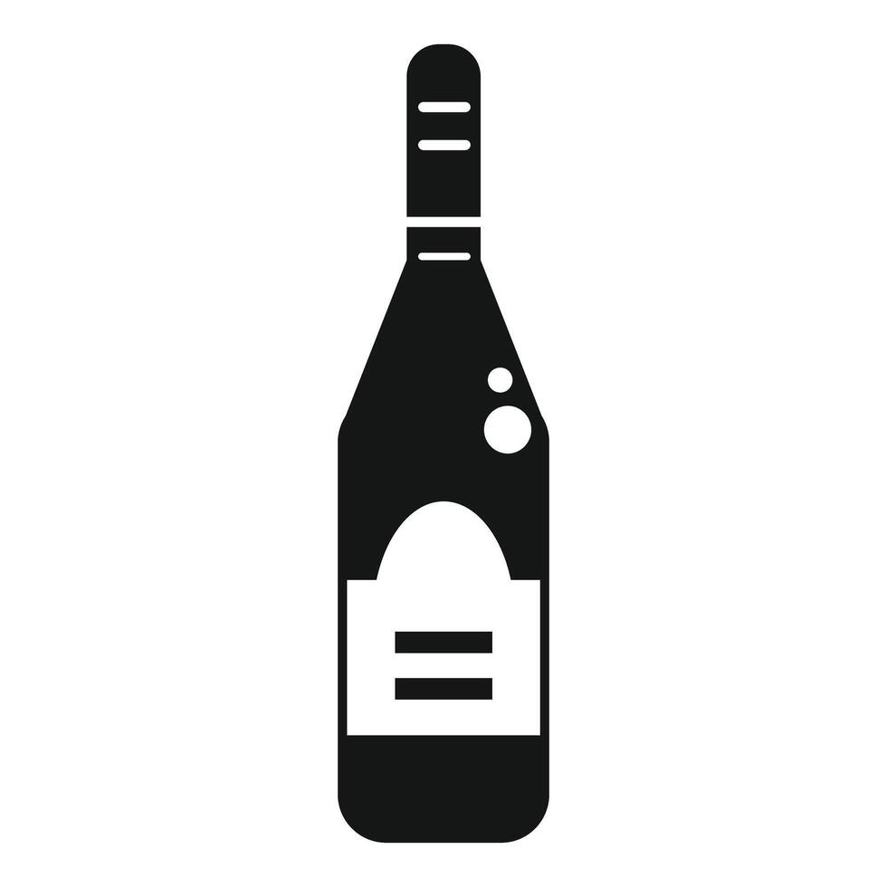 Bottle of champagne showing label and bubbles rising to the top vector