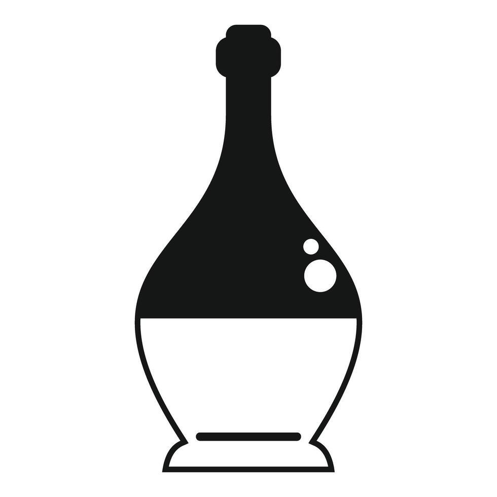 Big bottle of champagne or wine with bubbles showing alcohol content vector