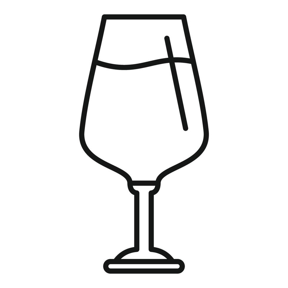 Wineglass with drinking straw showing refreshing beverage inside vector