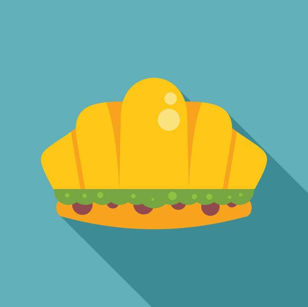 Golden crown symbolizing royalty and authority with long shadow vector