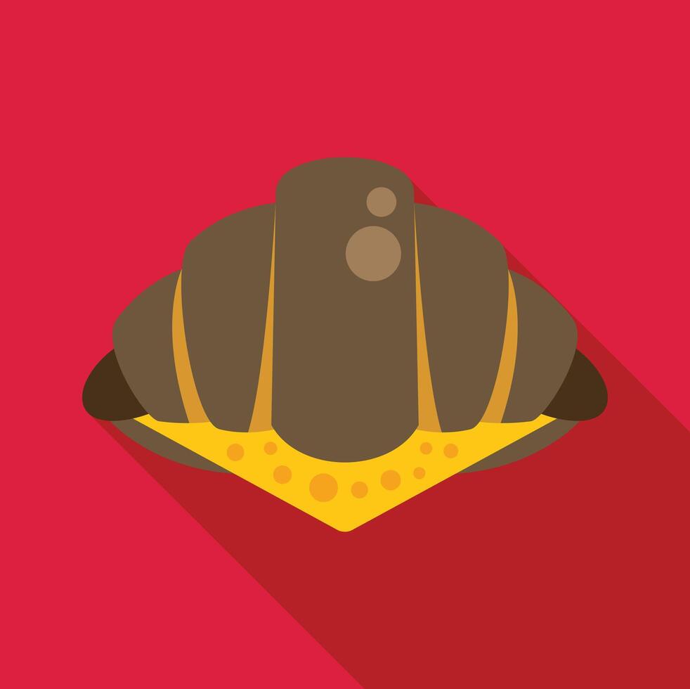 Delicious freshly baked croissant resting on a vibrant red background vector