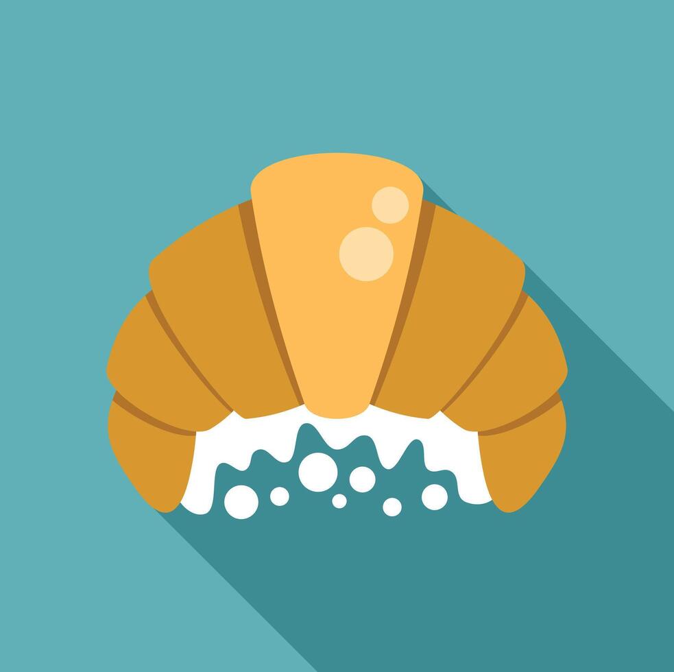 Delicious croissant dipped in milk, perfect breakfast treat vector