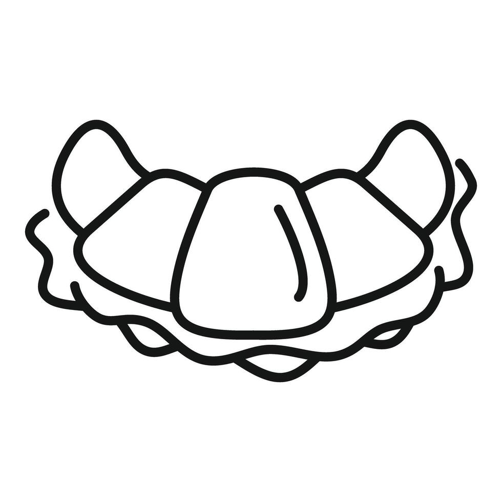 Freshly baked croissant resting on a delicate doily, a culinary delight vector