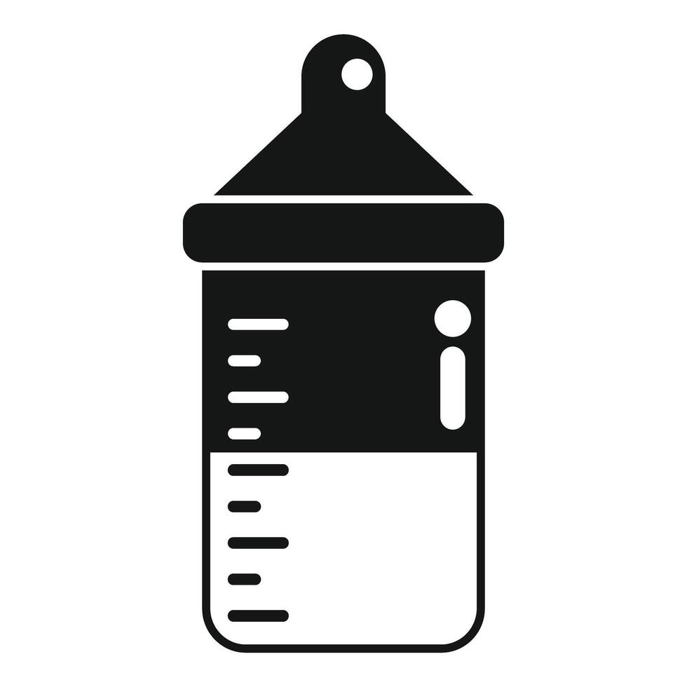 Baby bottle icon showing milk or formula level for feeding vector