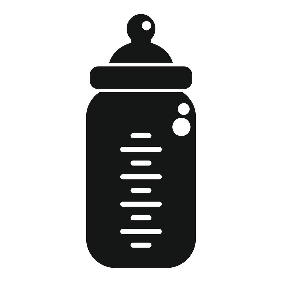 Baby bottle icon showing scale for measuring milk or formula vector