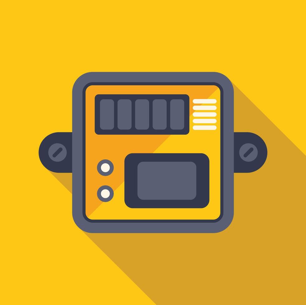 Electronic device showing measurement data on display with buttons and indicators vector