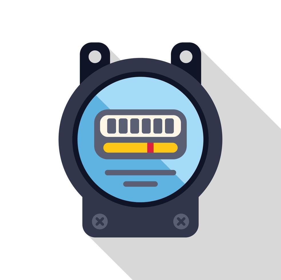 Electric meter measuring electricity consumption with indicator showing usage level vector