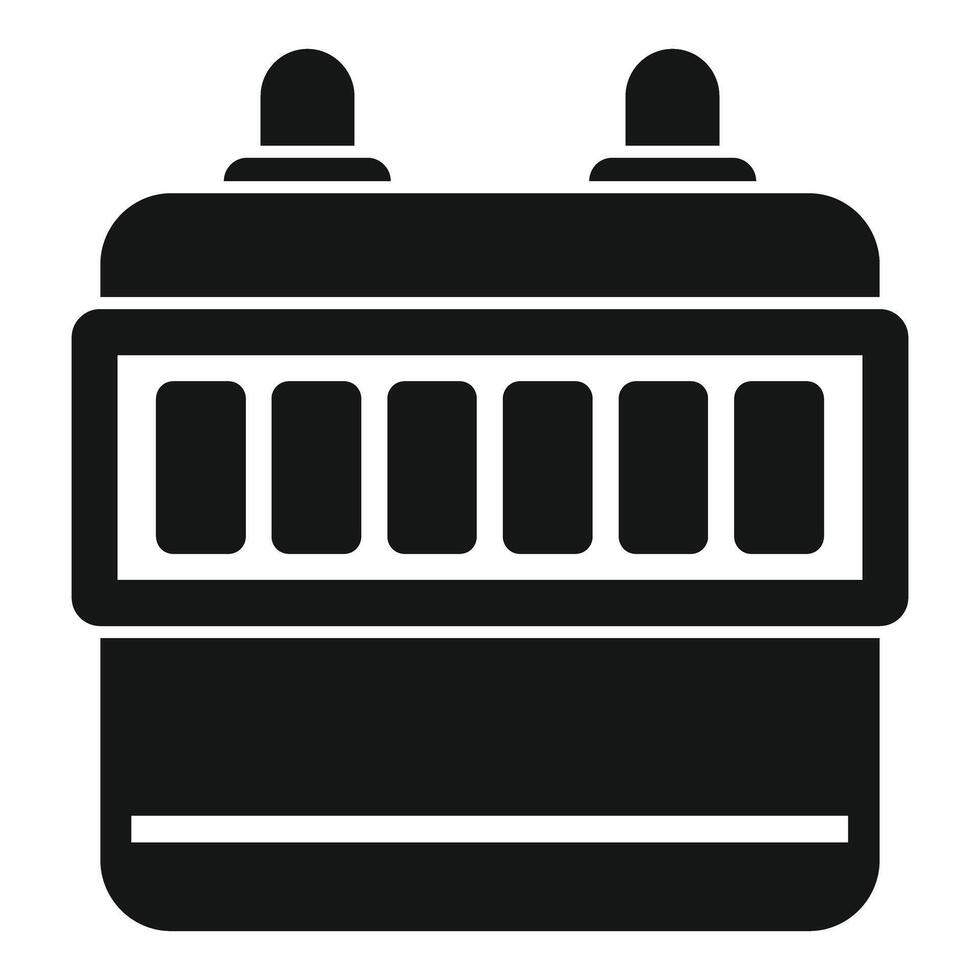 Cable car showing windows and warning lights icon glyph style vector