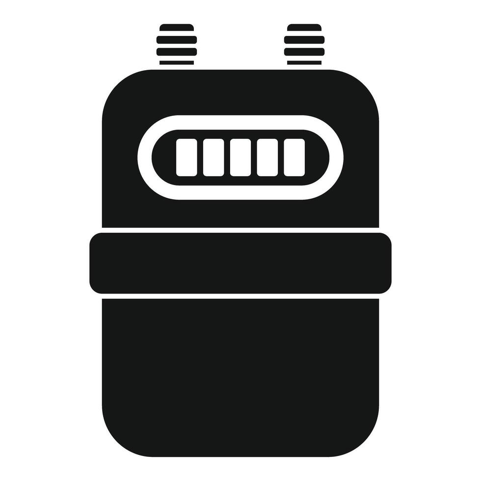 Gas meter measuring energy consumption in simple style icon vector
