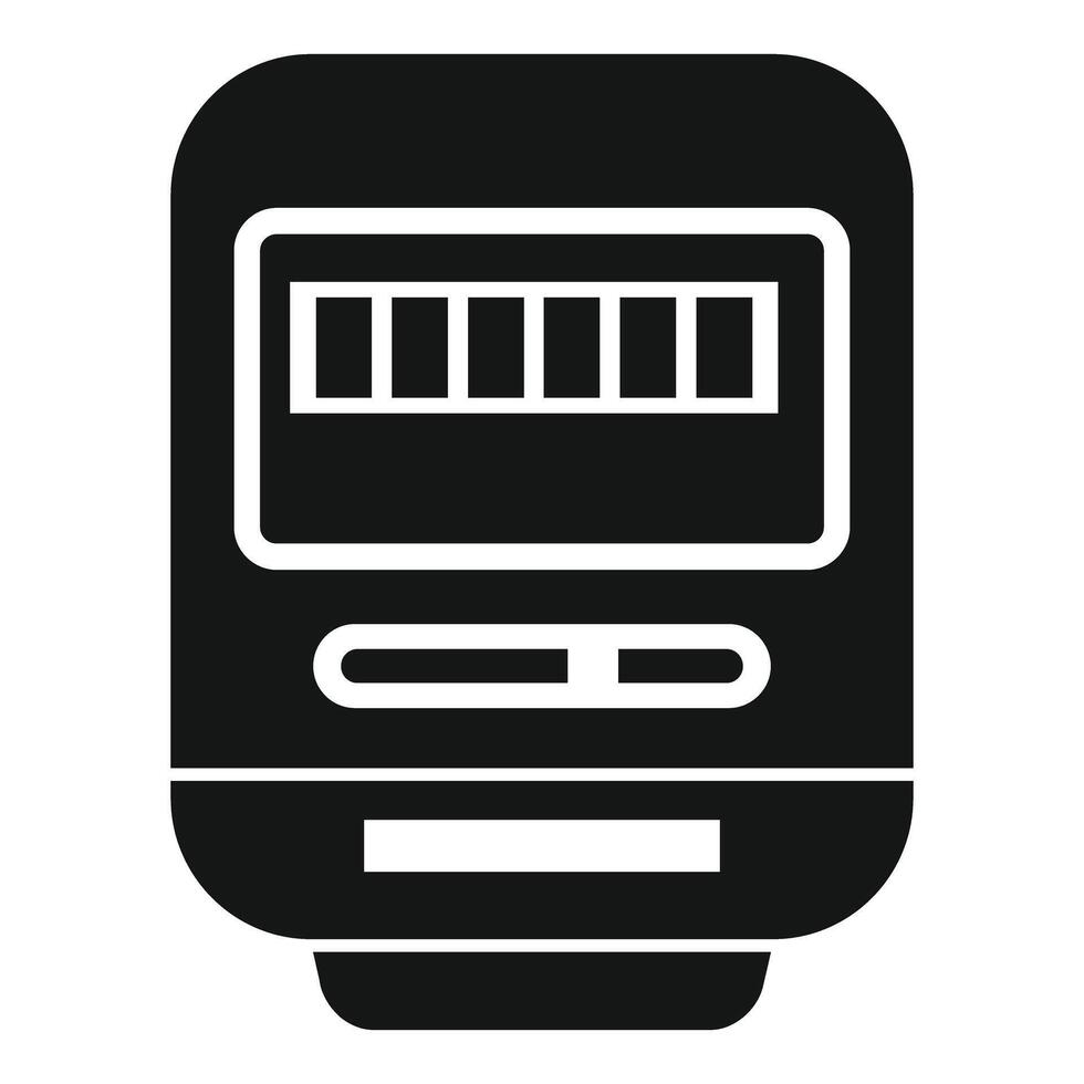 Electric meter measures energy consumption with digital display vector