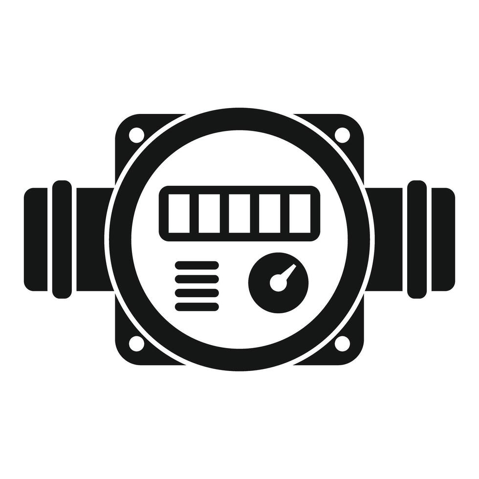 Water meter measuring water consumption with pipes and displaying data vector