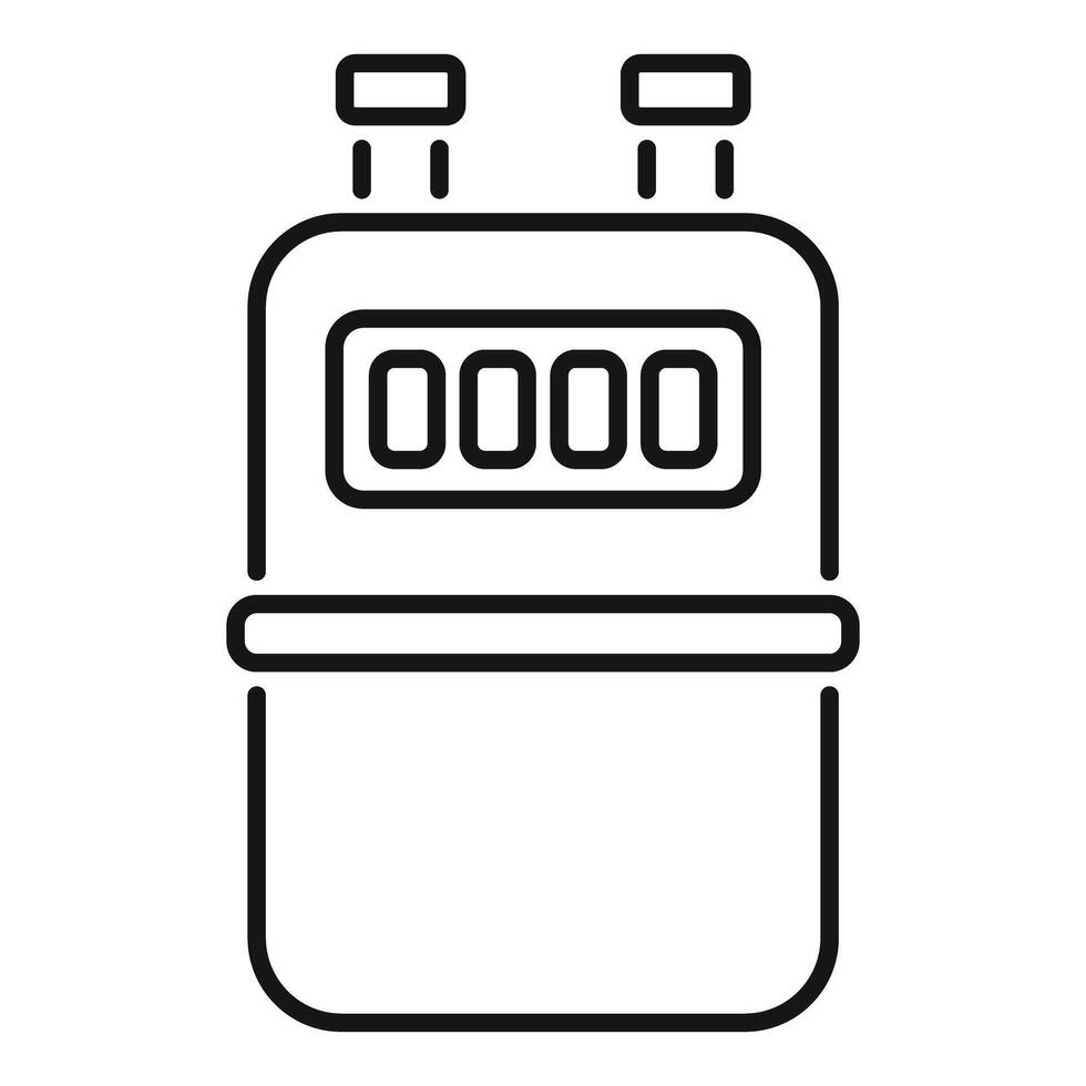 Gas meter measuring natural gas consumption displaying numerical reading vector