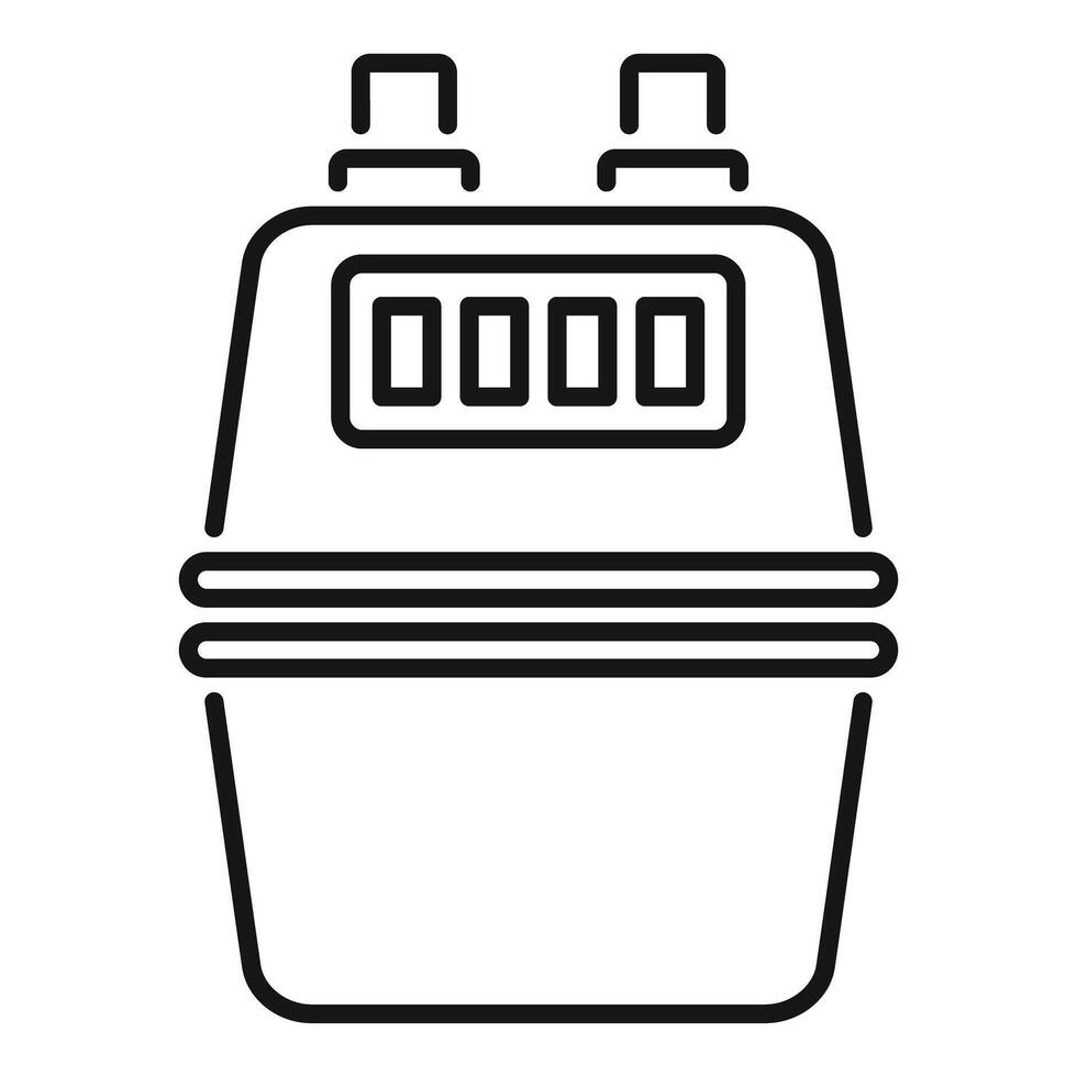 Gas meter counter measuring domestic consumption providing energy data information vector