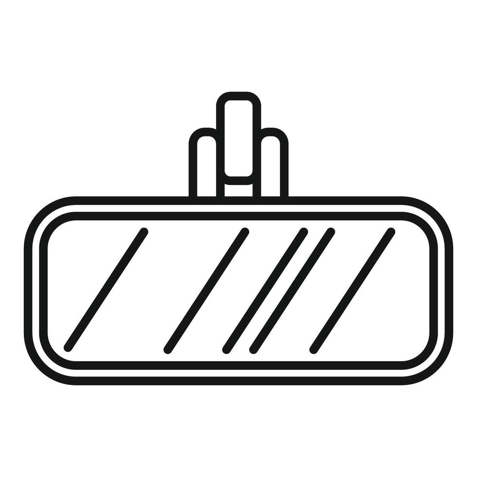 Car rearview mirror icon showing reflection enhancing safety and driving awareness vector