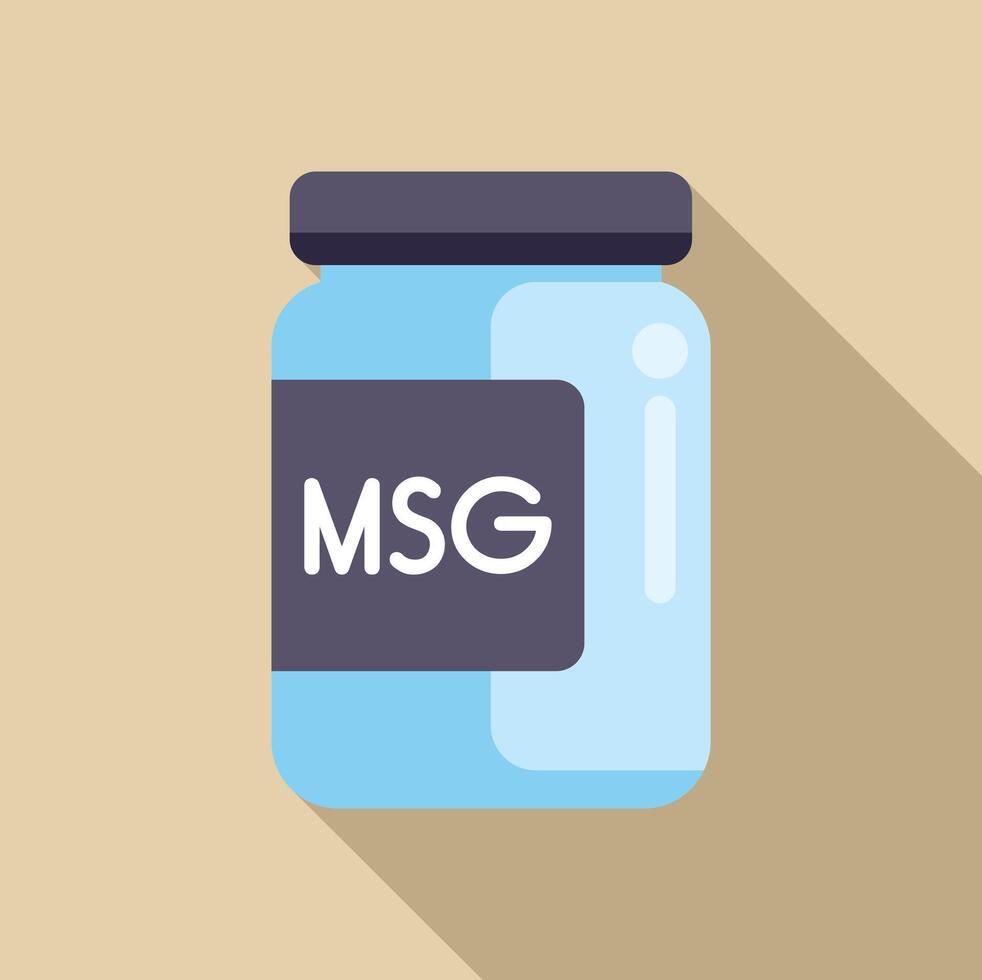Glass jar containing monosodium glutamate msg flavor enhancer vector