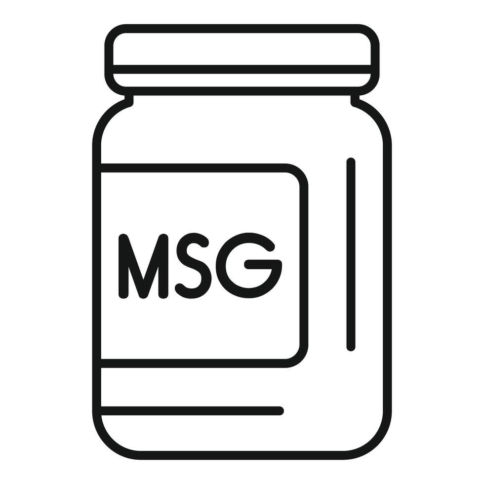 Monosodium glutamate jar enhancing food flavor with msg crystals vector
