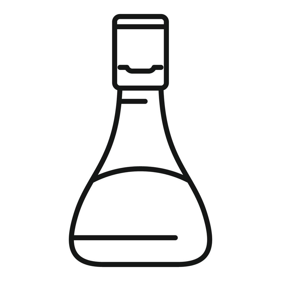 Vinegar bottle outline showing traditional condiment for cooking and salad dressing vector