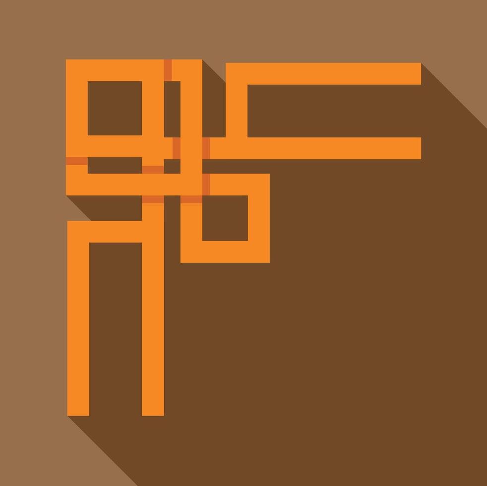 Orange geometric shape creating abstract design on brown background vector