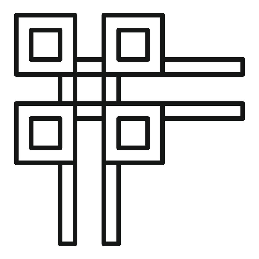 Railway crossing sign with flashing lights preventing accidents vector