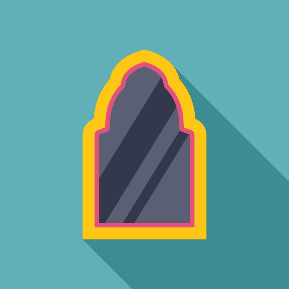 Colorful moroccan mirror reflecting light in geometric style vector