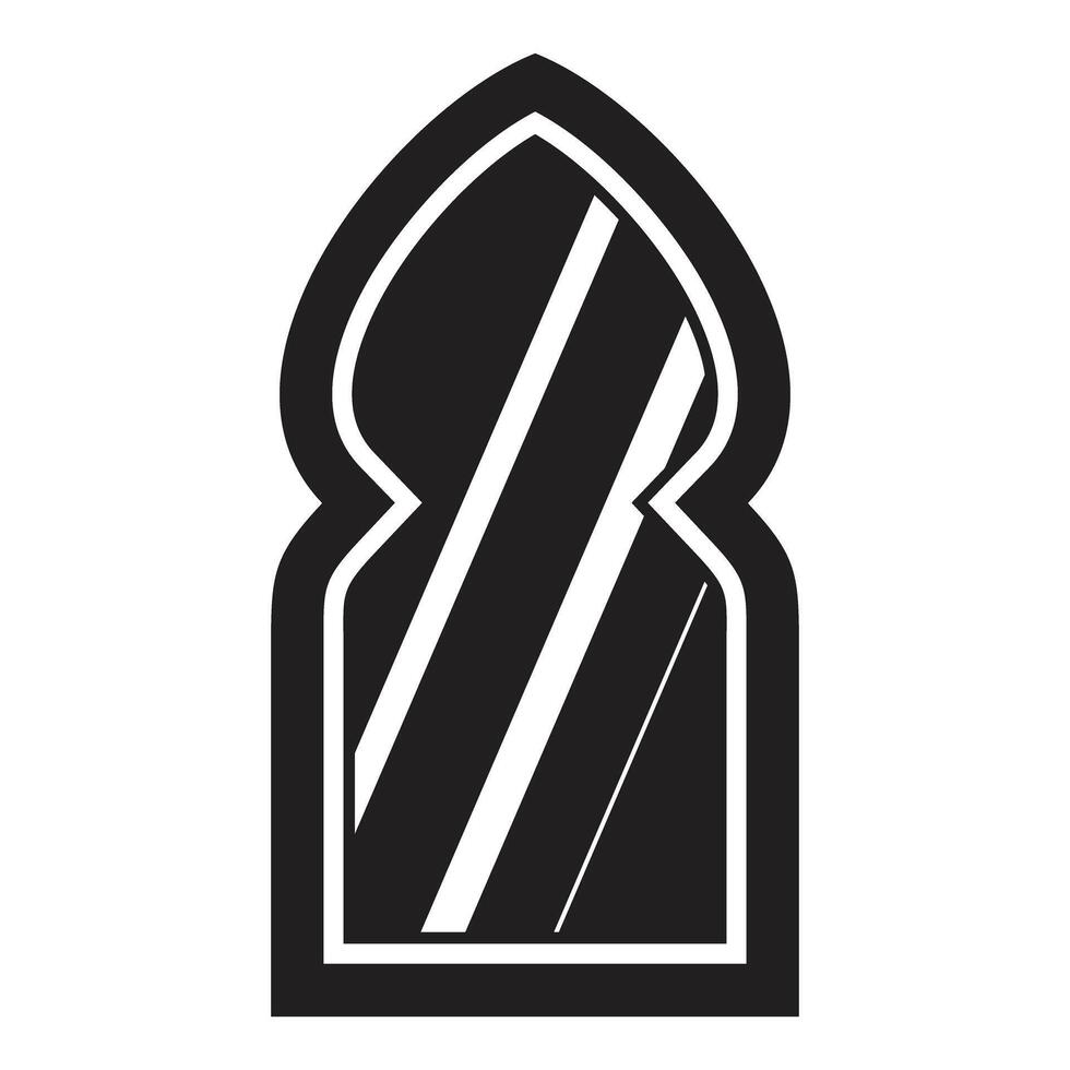 Traditional islamic arch window representing moorish architecture vector