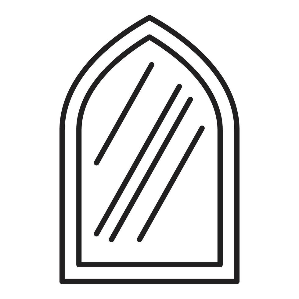 Arched window with striped glass adding a touch of elegance to building design vector
