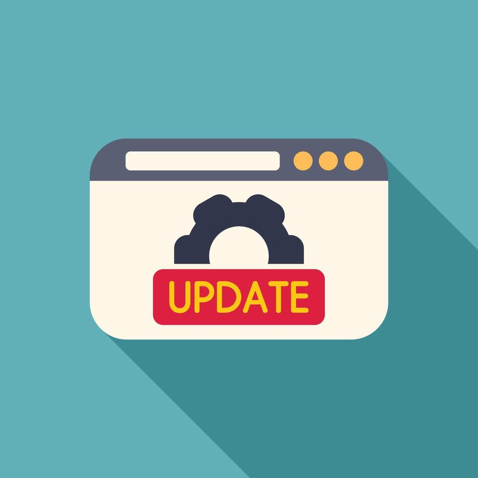 Website update with gear icon displaying on screen vector
