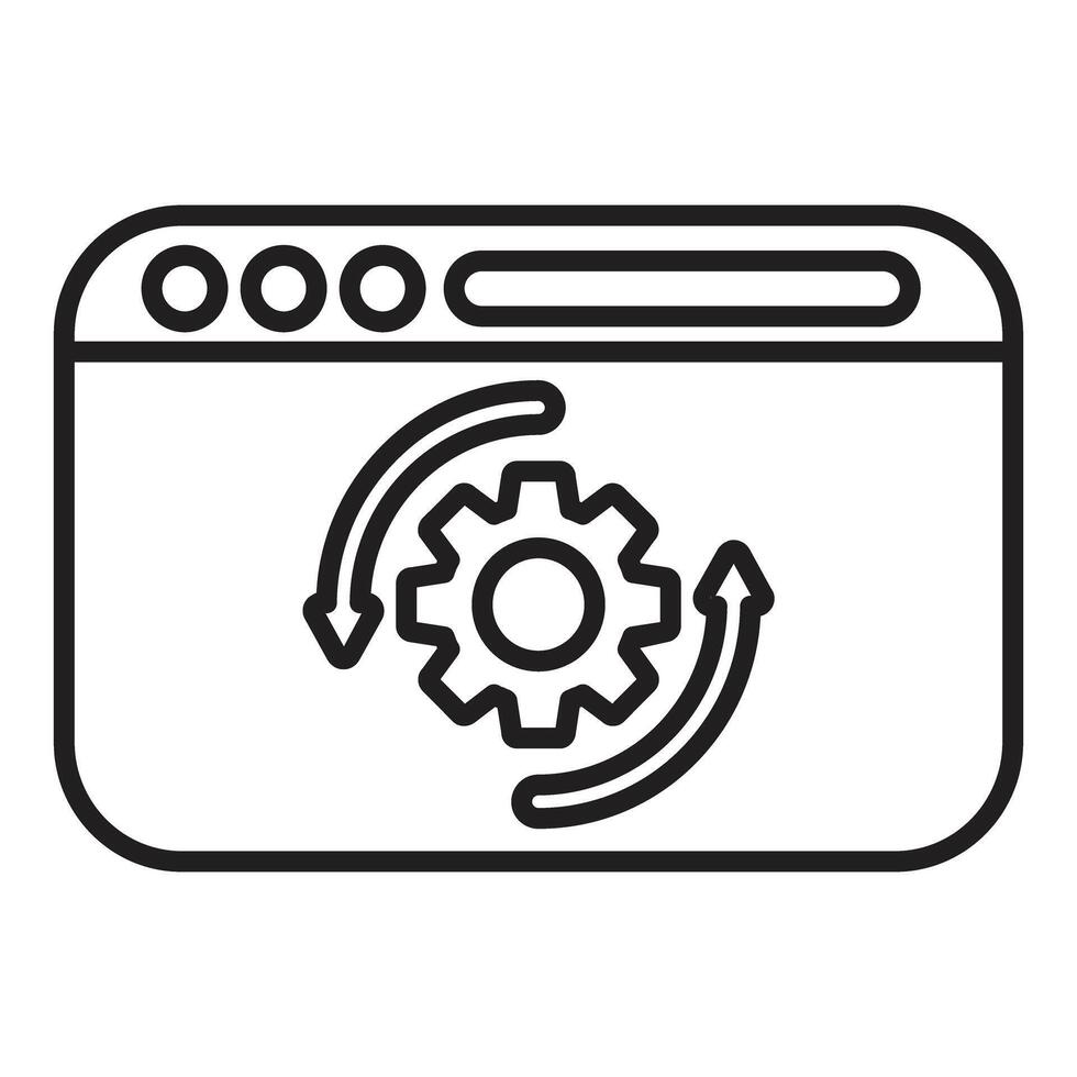 Web page optimization with rotating gear and circular arrows vector