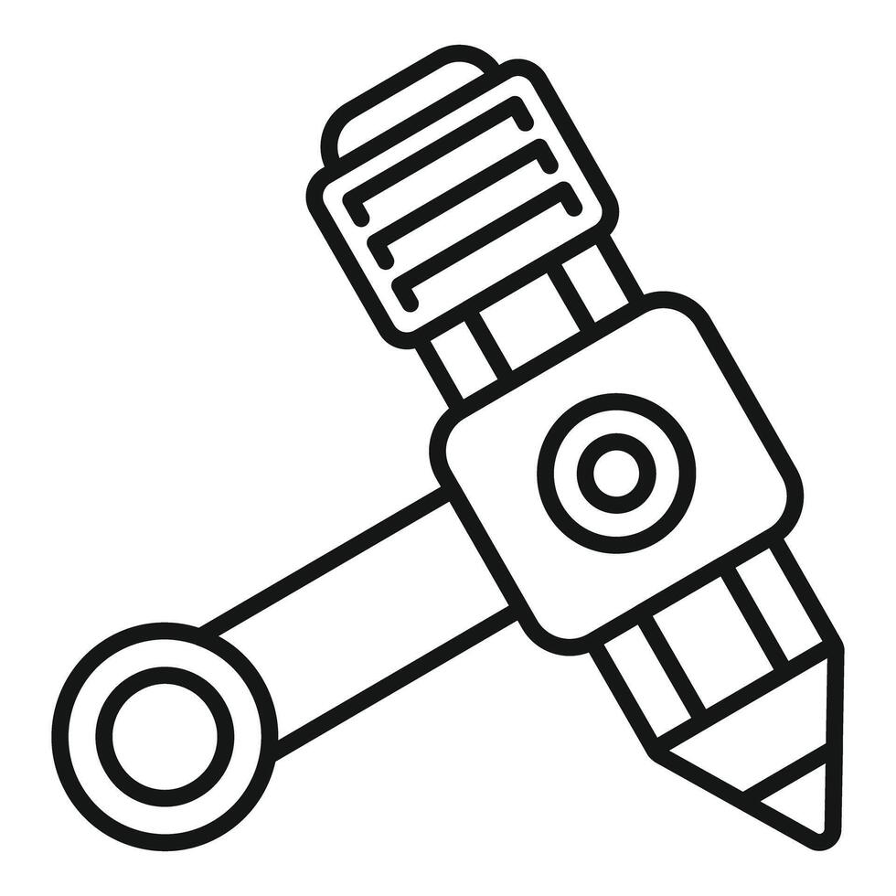 Futuristic pencil drawing machine creating lines with precision vector
