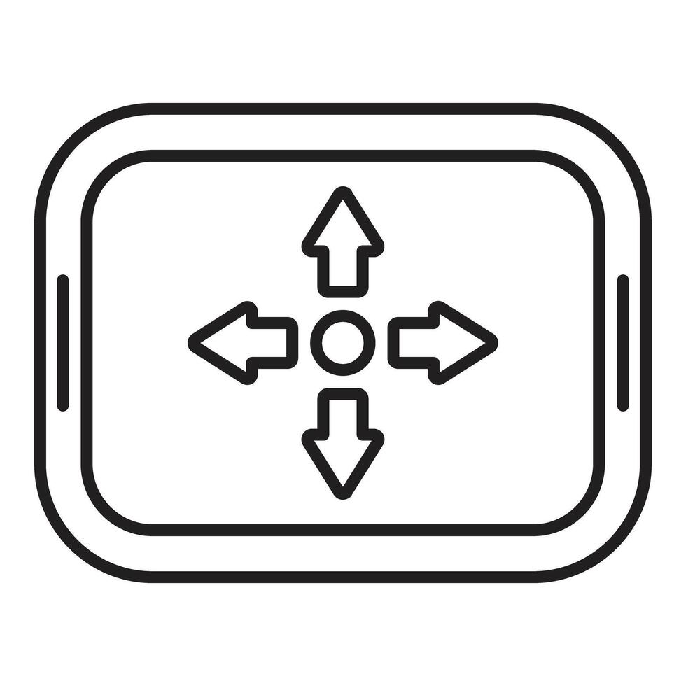 Mobile device navigation with four way arrows showing direction control vector