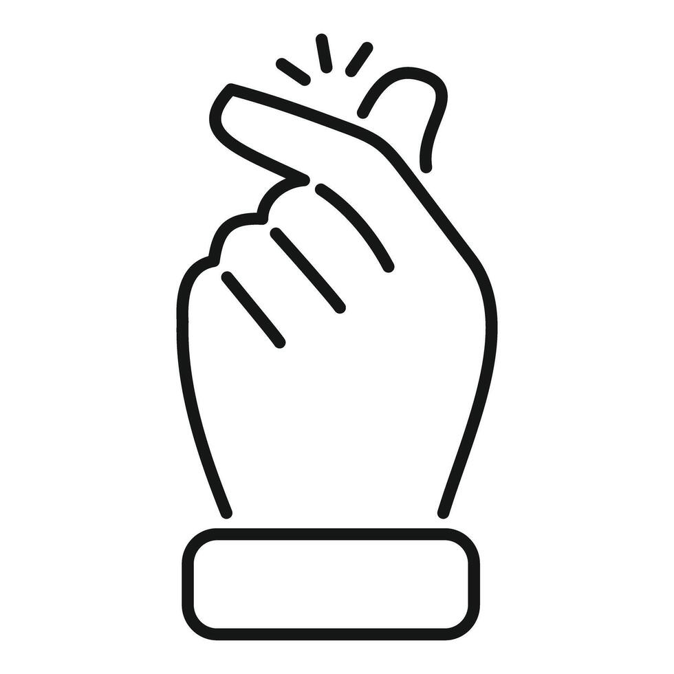 Hand snapping fingers, easy money concept, minimalist line art icon vector