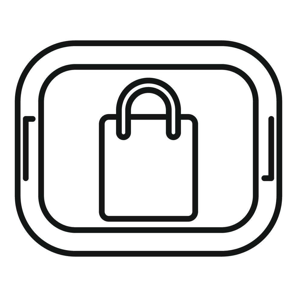 Smartphone displaying shopping bag icon for online retail vector