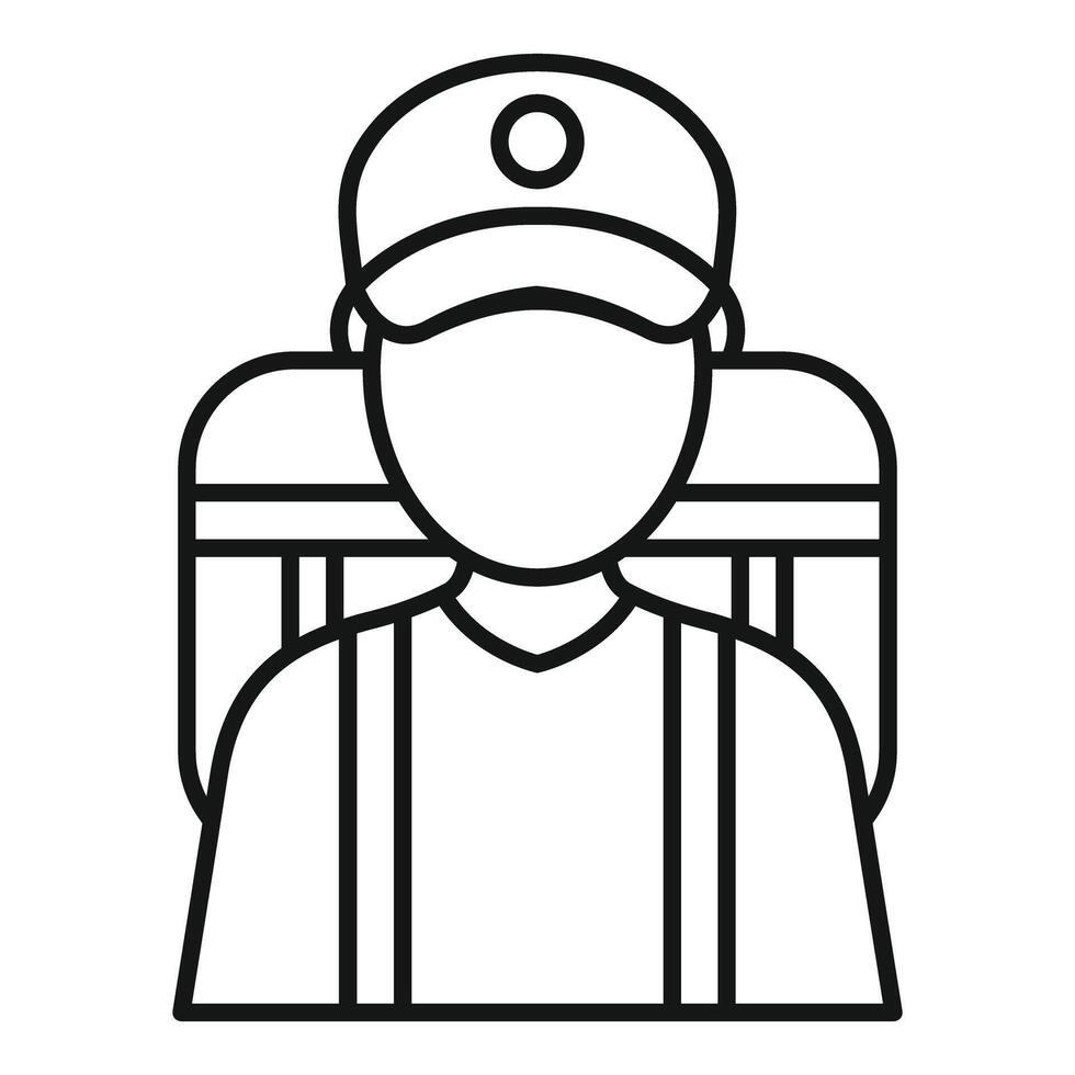 Tourist wearing a cap and carrying a backpack is traveling vector